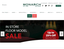 Tablet Screenshot of monarchbilliards.com